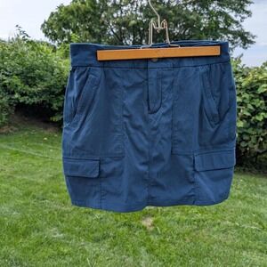 Athleta Blue Cargo Skirt Mini Utility Pockets Casual Everyday